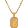 Steeltime 24" 14k gold plated sterling silver dog tag brick pendant - 2 of 3