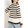 ELOQUII Women's Plus Size Striped Mock Neck Sweater - 3 of 4