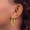 Black Bow Jewelry 3mm Round Hoop Earrings in 10k Yellow Gold, 30mm (1 3/16 Inch) - 4 of 4