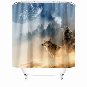 The Wolf In The Snow Shower Curtains for Bathroom Waterproof Fabric Bath Curtain Durable Soft Stylish Bathroom Decor 72x72 Inch - 1 of 1