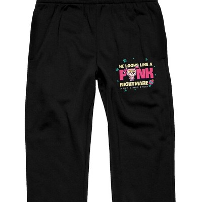 A Christmas Story He Looks Like A Pink Nightmare Men's Black Sleep Pajama Pants