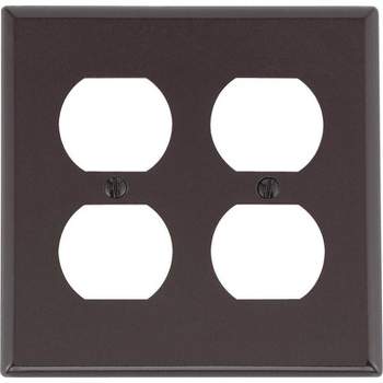 Leviton Brown 2 gang Plastic Duplex Outlet Wall Plate 1 pk