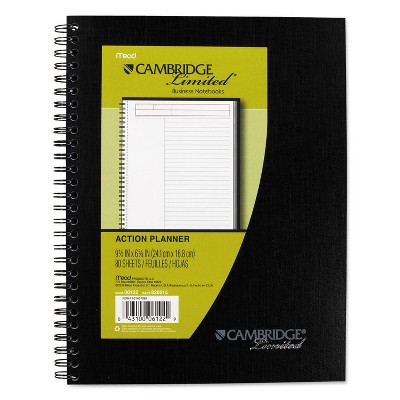 Cambridge Action Planner Side Bound Business Notebook 7 1/2 x 9 1/2 Black 80 Sheets 06122