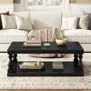 OUTSUPPLY Vintage Coffee Table, Pine Veneer Top & Rubberwood Base, Artistic Center Table for Living Room & Study - 3 of 4