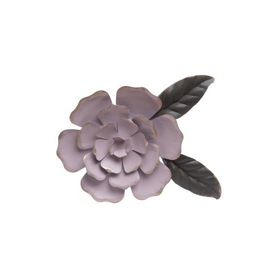 10 x 7.25 inch Purple Metal Layered Flower Wall Décor - Foreside Home & Garden