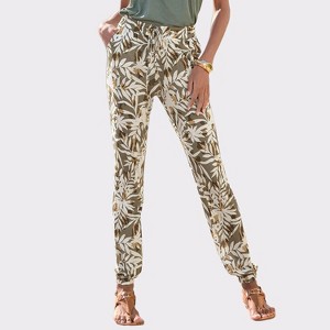 Women's Smocked Elastic Hem Pants - LASCANA - 1 of 4