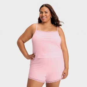 Women's Variegated Rib Tank and Shorts Pajama Set - Auden™ - 1 of 3