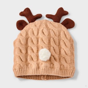 Baby Reindeer Beanie - Cat & Jack™ Brown - 1 of 3