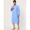 INSPIRE CHIC Men's Cotton Long Sleeves V Neck Chest Pocket Nightgown - 2 of 4
