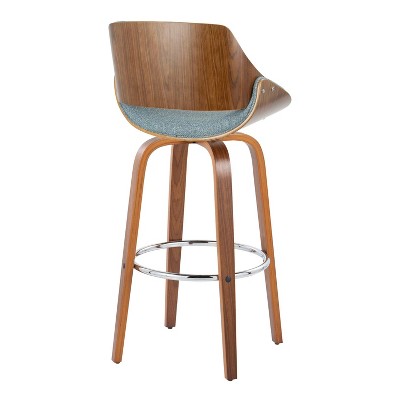 Fabrizzi Blue Wood and Metal Swivel Barstool Set