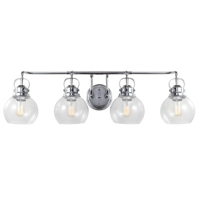 34" Metal/Bubbled Glass Shirley Vanity Wall Light Chrome - JONATHAN Y
