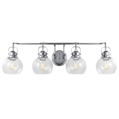 34" Metal/Bubbled Glass Shirley Vanity Wall Light Chrome - JONATHAN Y