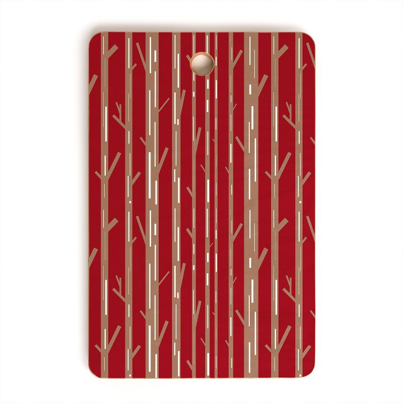Lisa Argyropoulos Modern Trees Red Rectangle Cutting Board - Deny Designs, 1 of 4