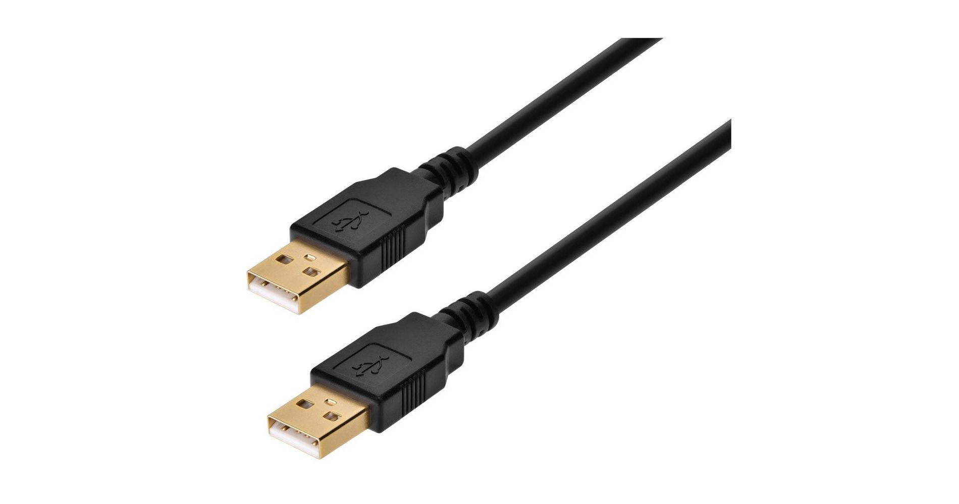 Monoprice USB 2.0 Cable - 3 Feet - Black | USB Type-A Male to USB Type-A Male, 28/24AWG, Gold Plated for Data Transfer Hard Drive Enclosures,