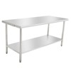 60X24x35 Inch Stainless Steel Work Table with Double Shelf, Heavy Duty Prep Station for Kitchen Restaurant or Garage Storage - 2 of 4