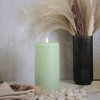LumiPur 4"x8" Signature Natural Glow Flickering Flameless LED Wax Pillar Candle Sage Green - 2 of 4