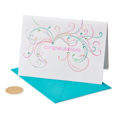 Congratulations Card Flourishes Gems - PAPYRUS