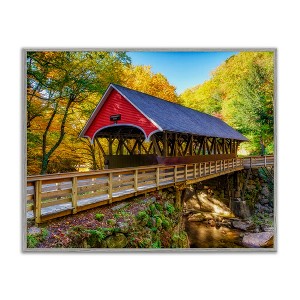 Stupell Industries Red Covered Bridge Woodland Creek, 11" x 14" - 1 of 4