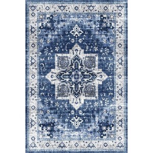 Front Door Rug FloralBoho Machine Washable Door Mat Vintage Retro Fade Indoor Rugs - 1 of 1