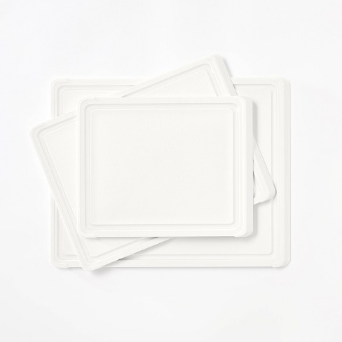 White Plastic Cutting Board Set  Order a 4-piece Plastic Chopping
