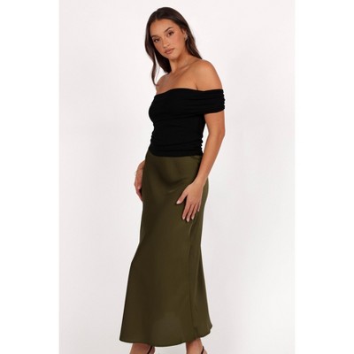 Petal and Pup Womens Nellie Satin Midi Skirt