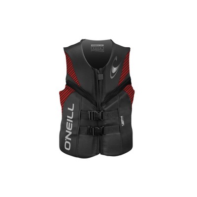 O'Neill Reactor USCG Wakeboarding & Waterskiing Life Vest, Size XL, Black/Red