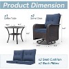 ALAULM 3 Pieces Patio Swivel Rocker Wicker Chairs-Outdoor Swivel Rocking Chairs with 1 Rattan Coffee Table - 3 of 4