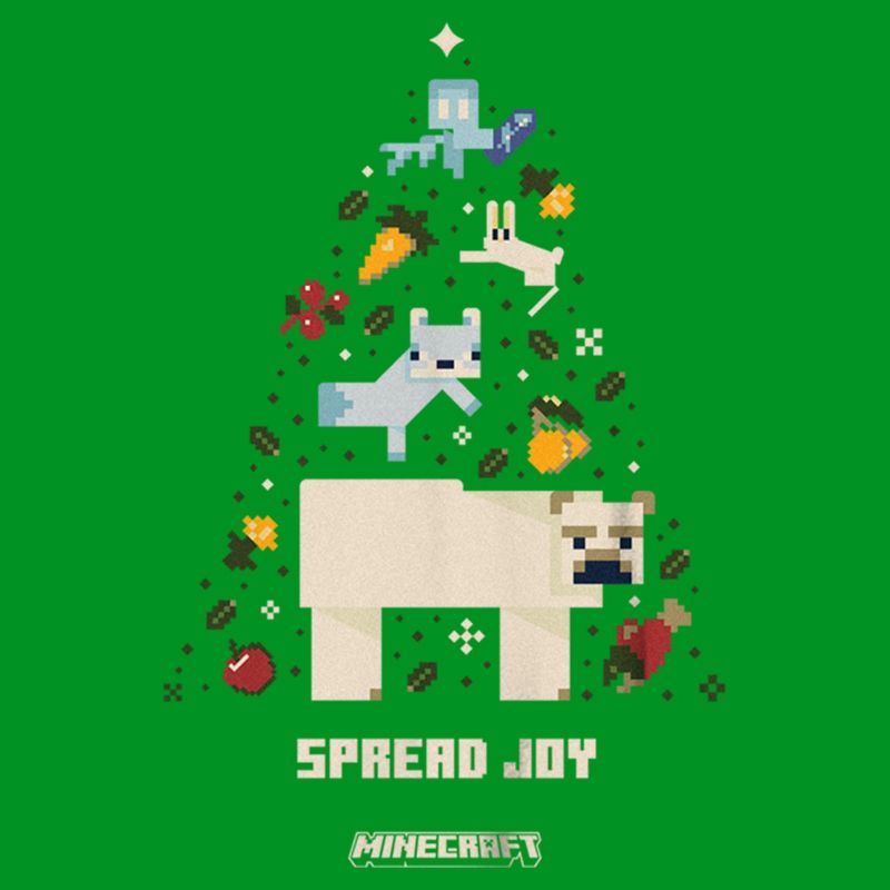 Boy's Minecraft Spread Joy Christmas Tree T-Shirt, 2 of 5