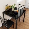 Compact three-piece double dining table and chair set, space-saving dining table with upholstered chairs for small spaces, breakfast nooks - 4 of 4