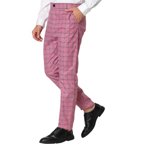 Lars Amadeus Men's Plaid Dress Pants Formal Business Checked