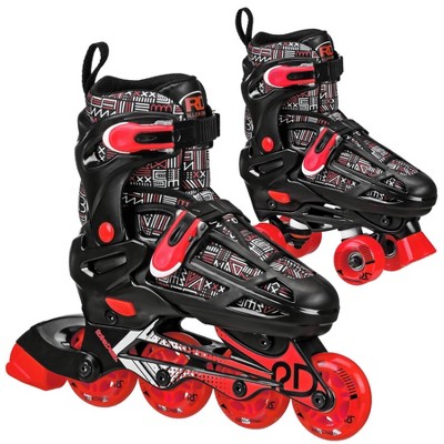 Photo 1 of Roller Derby Caspian Kids&#39; Adjustable Inline-Quad Combo Skates - Black (3-6)