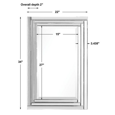 Alanna Sleek Frameless Rectangular Vanity Mirror in Silver