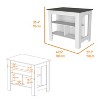 Kumasinova Versatile Kitchen Island Cart with Three Storage Shelves,40.5" Kitchen Cart with Ample Legroom,Spacious Island Table for Dining Room - 2 of 4