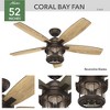 Hunter Fans 52" Coral Bay Lighted Ceiling Fan Weathered Copper Finish with Integrated LED and Handheld Remote Control - 2 of 2