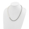 Chisel Stainless Steel Polished Open Link Half Baroque Pearl Beaded 20" Plus a 2" Extension Necklace - 4 of 4