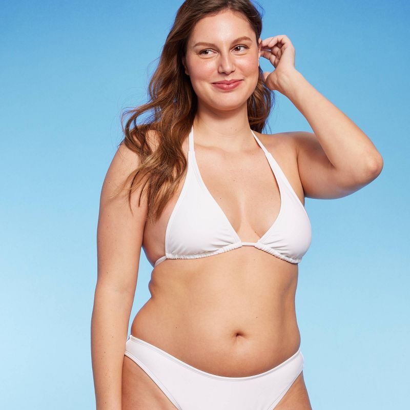 Women's Elongated Triangle Bikini Top - Wild Fable™ White, 5 of 7