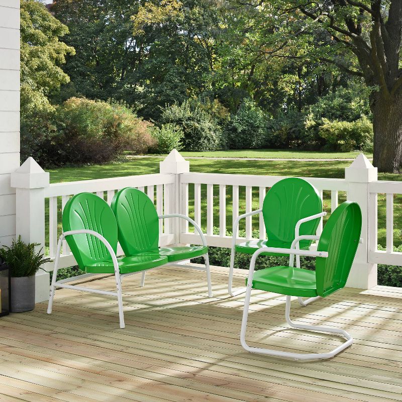 Griffith 3pc Outdoor Seating Set - Kelly Green - Crosley, 5 of 10