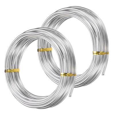 Unique Bargains Aluminum Flexible Anti-rust Bonsai Training Wire 2 Rolls