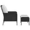 vidaXL Black Poly Rattan Modern Outdoor Patio Chair and Footstool Set - Weather Resistant, Sturdy Steel Frame - 4 of 4