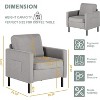 Mid-Century Fabric Armchair, Upholstered Armchair with Scooped Arms for Bedroom, Apartment, Dark Grey - 2 of 4