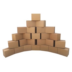 UOFFICE Pack of 25 Corrugated Boxes 14" x 10" x 10" Shipping Boxes - 1 of 4