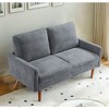 56" Velvet European Style 2-Seater Loveseat Sofa for Living Room, Apartment or Office with Sleek Design, Modern Vintage Flair - 4 of 4