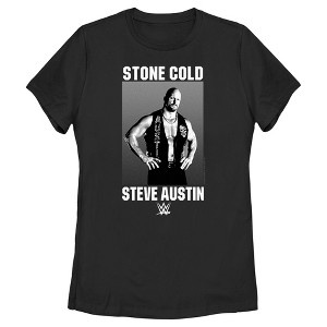 Women's WWE Stone Cold Steve Austin Black and White Photo T-Shirt - 1 of 4