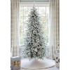 King Of Christmas Pre-lit Slim Flocked Artificial Christmas Tree, King Flock Skinny Christmas Tree with Lights - 4 of 4