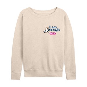 Women's - Barbie - I Am Kenough Lightweight French Terry Wide Neck Long Sleeve Shirt - 1 of 4
