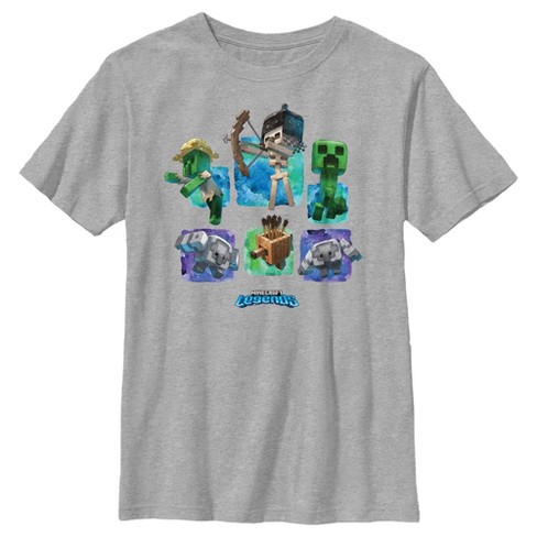 Boy's Minecraft Legends Watercolor Mobs T-shirt : Target