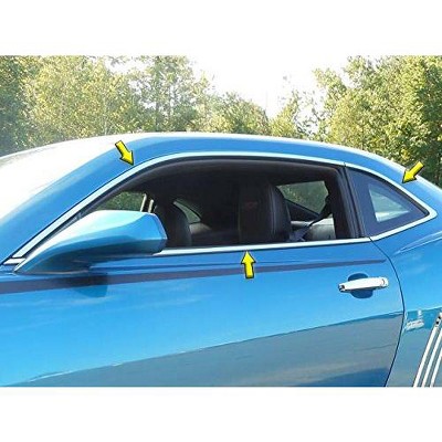 QAA is Compatible with 2010-2015 Chevrolet Camaro 6 Piece Stainless Window Trim Package, Includes Upper Trim, Windows Sills, Rear Surround, NO Pillars