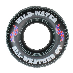 Swim Central Inflatable Wild Water Monster Tire Inner Tube - 36" - Black and White - 1 of 4