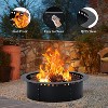 Fire Pit Ring 36x36x10 Inch Heavy Duty Round Solid Steel Fire Ring For Outdoor - 3 of 4