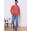 INSPIRE CHIC Men's Contrast Collared Long Sleeves Pullover Polo Sweatshirt - 2 of 4
